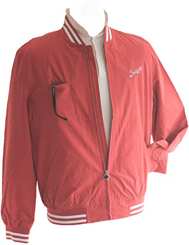 Suixtil Men's Barcelona Summer Racer Bomber Jacket, Faded Red, XL