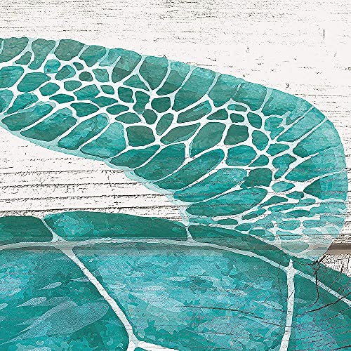 SUMGAR Cuadro de Pared Turquesa Tortuga Marina Azul Verde sobre Lienzo Color Madera Animales decoración de Pared Moderna para casa Sala de Estar 40x60cm