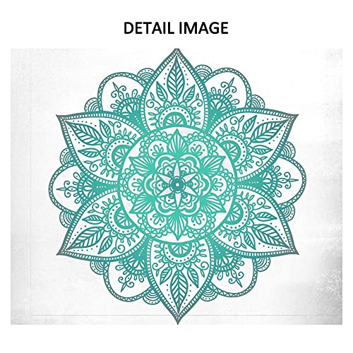 SUMGAR Cuadros en Lienzo Mandalas Decoración Salón Dormitorios Baño con Mural Modernos Boho Ilustraciones Turquesa Flores Impresiones Cuadros Verde Azulado Florales Indios de 30x30cmx4 Piezas