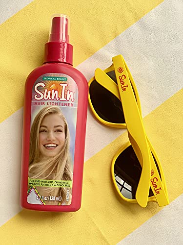 Sun In Tropical Breeze Aclarador de cabello. Enriquecido con los Botánicos Naturales Aloe, Manzanilla, Caléndula y Linaza. Sin alcohol. Aroma Brisa Tropical. 138 Mililitros