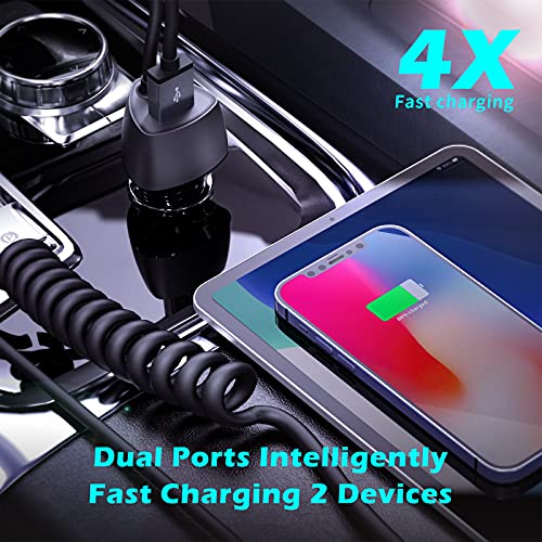 SUNDAREE Cargador Coche Tipo C Cable,38W 12V~24V PD&QC 3.0 Quick Charge Carga Rapida USB C Cable Mechero Adaptador for Xiaomi redmi 9 Note 10/Poco X3/Samsung A21 A51/iphone 11/OnePlus/Huawei/Tabletas