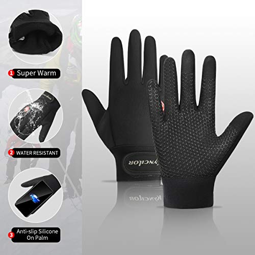 Sunifier Guantes de Invierno para Correr con Pantalla táctil, térmicos, para Hombre, Mujer, Invierno, Resistentes al Viento y al Agua, para Correr, Ciclismo, conducción, esquí, Deportes al Aire Libre