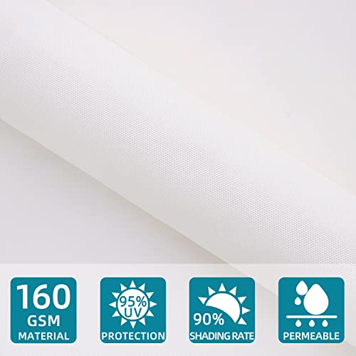 Sunnylaxx Toldo Vela de Sombra Cuadrado PES 3x3m Color Crema Impermeable,95% de Protección UV，para Exteriores,Jardín,Terrazas