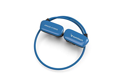 Sunstech Argos Hybrid Reproductor MP3 Bluetooth Sumergible, Impermeable, Batería Recargable 200mAh, Azul, 8GB