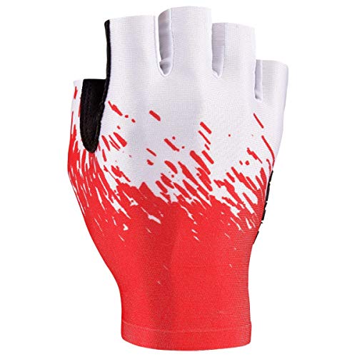 Supacaz Supag Short Guantes de Ciclismo con Dedos Cortos, Blanco/Rojo, L, Unisex-Adult