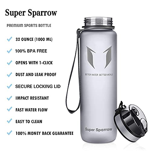 Super Sparrow Botella de Agua Deportiva -350ml & 500ml & 750ml & 1000ml & 1.5l - Sin BPA