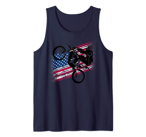 Supercross Dirt Bike Race American Flag Motocross Gift Camiseta sin Mangas