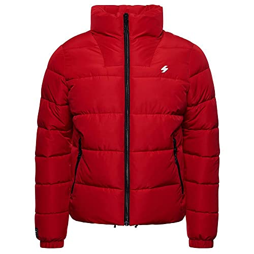 Superdry Acolchado Deportivo sin Capucha Chaqueta, Risk Red, L para Hombre