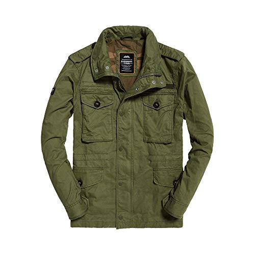 Superdry Field Jacket Chaqueta, Verde Fatiga, L para Hombre