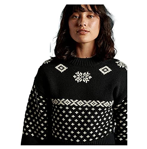 Superdry Fredericka Fairisle suéter, Black, S para Mujer