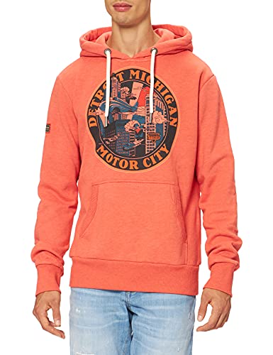 Superdry Heritage Mountain Hood Sudadera con Capucha, Flare Orange, L para Hombre