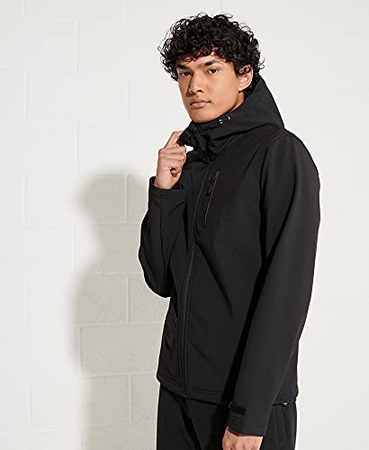 Superdry Hooded Softshell Parka, Negro, X-Large para Hombre