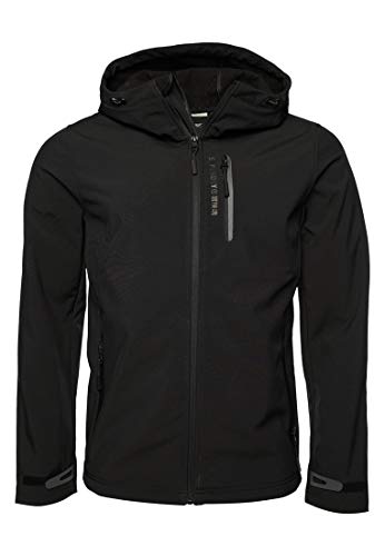 Superdry Hooded Softshell Parka, Negro, X-Large para Hombre