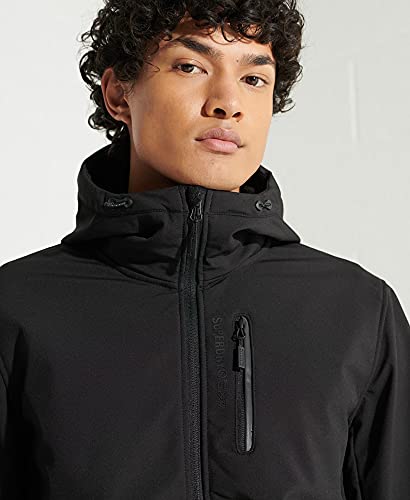 Superdry Hooded Softshell Parka, Negro, X-Large para Hombre
