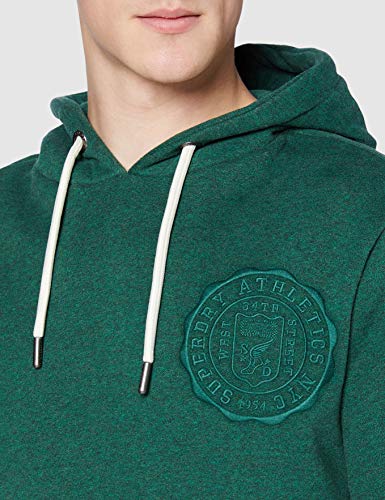 Superdry T&f Emb Hood Sudadera Skateboarding, Willow Green Grit, XS para Hombre