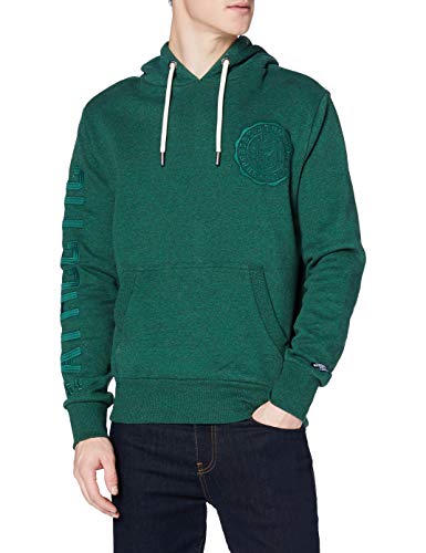 Superdry T&f Emb Hood Sudadera Skateboarding, Willow Green Grit, XS para Hombre