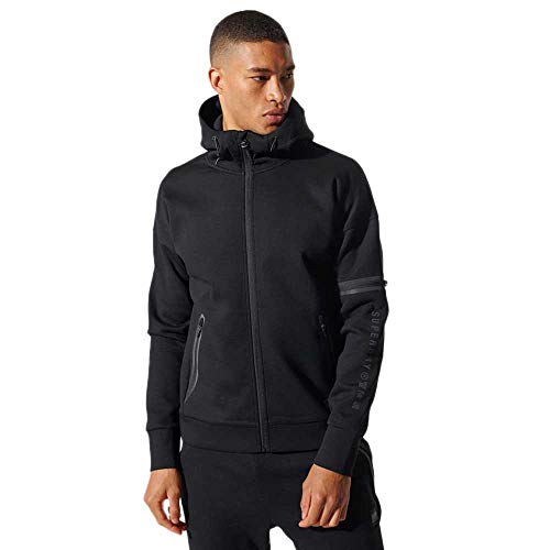 Superdry Training Gymtech Ziphood, Sudadera Hombre, Nero (Black), L