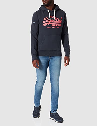 Superdry Vintage Logo AC Hoodie BB Sudadera con Capucha, Eclipse Navy, L para Hombre