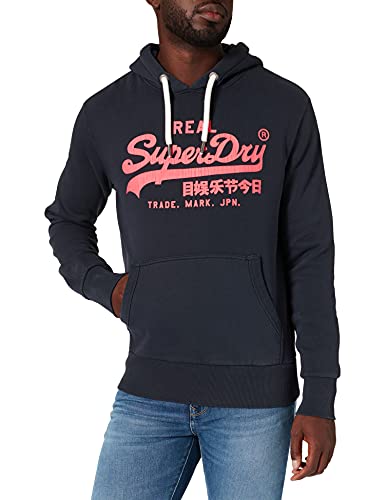 Superdry Vintage Logo AC Hoodie BB Sudadera con Capucha, Eclipse Navy, L para Hombre