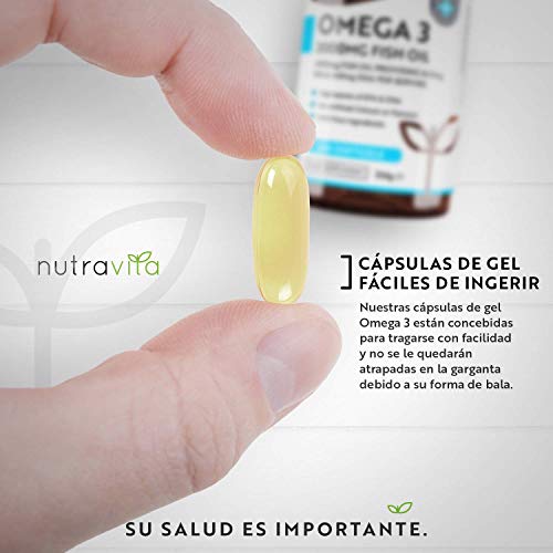 Superfuerza Omega 3 2000mg - 240 Capsulas Gel - Máxima Concentración de EPA 660mg y DHA 440mg - Aceite Concentrado de Pescado de Aguas Frías - Suministro 4 Meses - Hecho por Nutravita