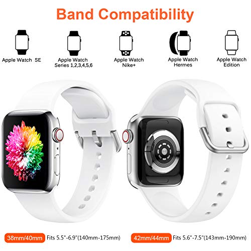 Supore Apple Watch Correa, Compatible con Apple Watch 38mm 42mm 40mm 44mm 41mm 45mm Correas, Correa de Silicona Suave de Deportiva Repuesto Compatible con Apple Watch SE / iWatch Serie 7 6 5 4 3 2 1