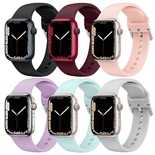 Supore Apple Watch Correa, Compatible con Apple Watch 38mm 42mm 40mm 44mm 41mm 45mm Correas, Correa de Silicona Suave de Deportiva Repuesto Compatible con Apple Watch SE / iWatch Serie 7 6 5 4 3 2 1