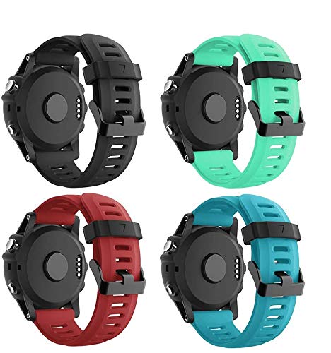 SUPORE Garmin Fenix 3 Correa de Reloj, reemplazo Respirable Suave del silicón Pulsera Hermosa Deporte y edición para Fenix 3/Fenix 3 HR/Fenix 5X Multi-Colors Smart Watch (4set(1))