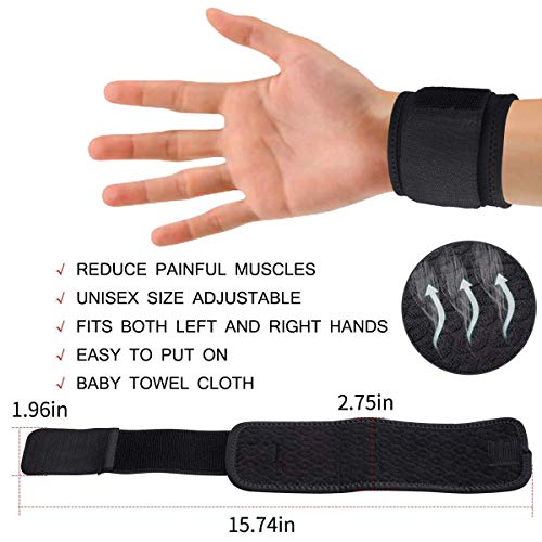 SUPRBIRD 2 Piezas Muñequeras Deportivas, Muñequeras Cross-fit Hombre y Mujer para Levantar de Pesas, Gym, Flexiones, Tendinitis, Protección de la Muñeca Antideslizante Negro, Ortesis de Mano