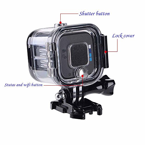 Suptig Carcasa protectora de repuesto impermeable para GoPro Hero 4session, 5session cámara deportiva exterior para uso subacuático, resistente al agua hasta 60 m