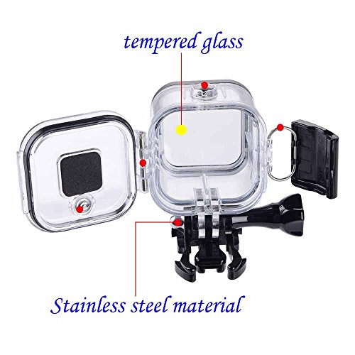 Suptig Carcasa protectora de repuesto impermeable para GoPro Hero 4session, 5session cámara deportiva exterior para uso subacuático, resistente al agua hasta 60 m