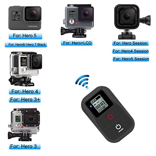 Suptig Mando a Distancia WiFi Compatible con Gopro Hero 8 Hero 7 Black Hero 6 Hero 5 Hero 4 Hero Session Hero 3 Hero 3+ Hero + LCD MAX Fusion Control Remoto inalámbrico (Negro)