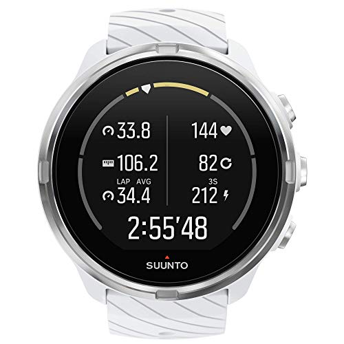 Suunto 9 Reloj Deportivo GPS con batería de Larga duración y medición del Ritmo cardiaco en la muñeca, Unisex-Adulto, Blanco, Talla Única