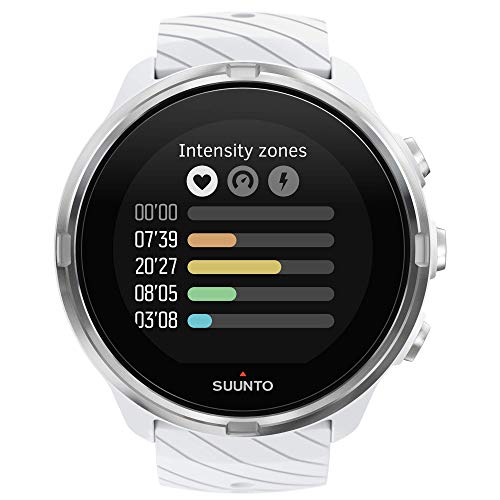 Suunto 9 Reloj Deportivo GPS con batería de Larga duración y medición del Ritmo cardiaco en la muñeca, Unisex-Adulto, Blanco, Talla Única