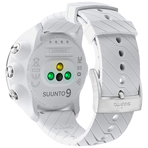 Suunto 9 Reloj Deportivo GPS con batería de Larga duración y medición del Ritmo cardiaco en la muñeca, Unisex-Adulto, Blanco, Talla Única