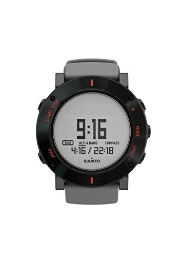 Suunto - Core Gray Crush - SS020691000 - Reloj de exterior para todas las altitudes, sumergible (30 m), con altímetro, barómetro - Estructura de composite y esfera de acero inoxidable - Negro / Correa gris de silicona