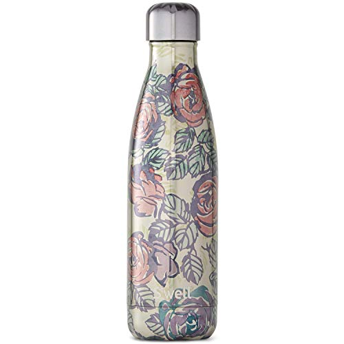 S'well Botella de agua de acero inoxidable unisex, Alice's Garden, 500 ml