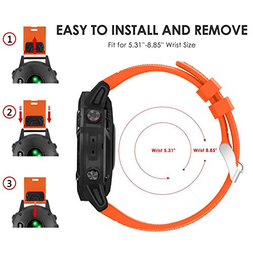 Sycreek Compatible para Garmin Fenix ​​5 Correa Reemplazo de Silicona 22mm Correa Deportiva de Auste Rápido para Fenix ​​6/Fenix ​​6 Pro/Fenix ​​5/Fenix ​​5 Plus/Forerunner 935