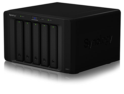 Synology DX517 5000GB Escritorio Negro Unidad de Disco Multiple - Unidad de Disco múltiple (Unidad de Disco Duro, 5 TB, Unidad de Disco Duro, SSD, 50 TB, SATA, 1000 GB)