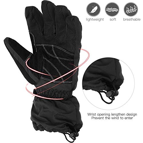 T best Espesar Guantes Calientes, Invierno al Aire Libre Unisex Deportes Ciclismo Esquí Guantes Impermeables a Prueba de Viento Antideslizantes