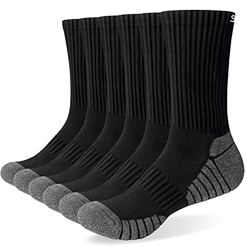 TANSTC Calcetines Altos Hombres Mujeres Calcetines De Algodón De Deporte Ciclismo Futbol Running Invierno Verano Antiampollas Senderismo Trekking Skate Calcetines Largos Multipack 6 Pares