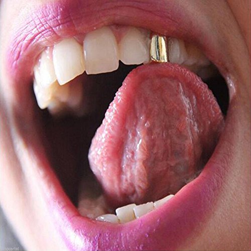 Tapa de diente portátil de moda chapada en oro estilo Hip Hop de la parrilla de dientes dorado