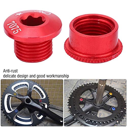 Tarente 5pcs for Bicicleta Chainring Tornillo Perno for el Conjunto de Platos Individual Doble Triple Velocidad (rojo-5mm)