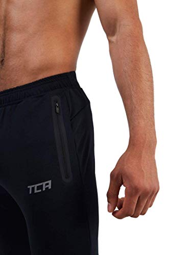 TCA Hombre Rapid Pantalon con Bolsillos con Cremallera - Pantalones Chandal Pistero - Antracita, XL