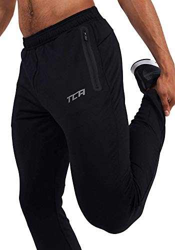 TCA Hombre Rapid Pantalon con Bolsillos con Cremallera - Pantalones Chandal Pistero - Antracita, XL