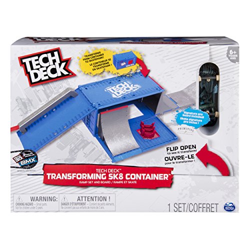 Tech Deck Transforming SK8 Container Pro-Patineta Modular para niños de 6 años en adelante (la edición Puede Variar), Color Azul/Negro (Spin Master 6035884)