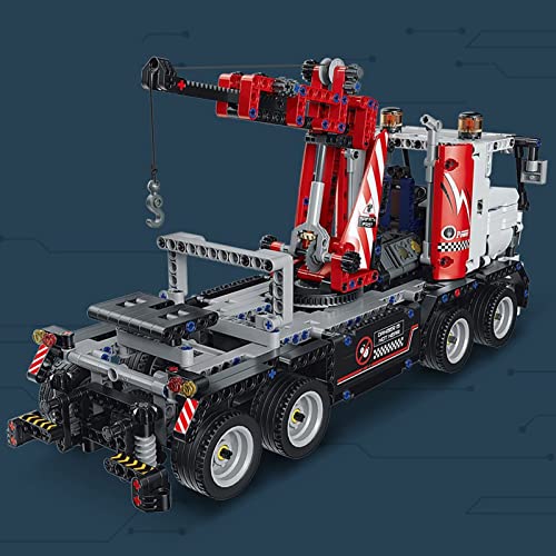 Technology Truck Wrecker Building Block, Camión Remolque con Control Remoto Modelo 938+ Bloques Construcción con Abrazadera Modelo Camión Compatible con Lego Technic