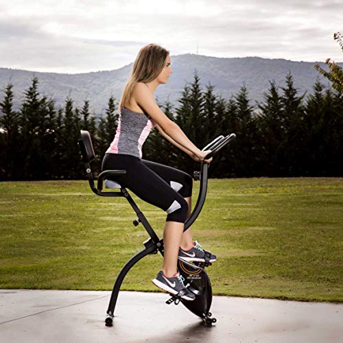 Tecnovita Bicicleta Plegable con Respaldo EVO B1500 - YF1500. Volante de inercia 8kg