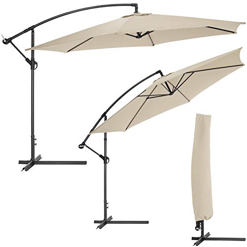 TecTake 3,5m Sombrilla Parasol de para terraza jardín protección Solar UV (Beige | No. 400622)
