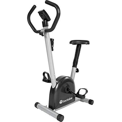 TecTake 401077 Bicicleta Estática con Consola, Asiento Ajustable en Altura, Entrenamiento Musculación, Fitness Deporte, Pantalla de LCD, Carga Máxima 100 kg