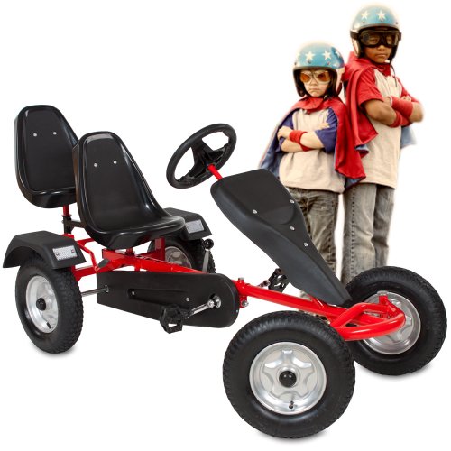 TecTake Go Kart Coche con Pedales - disponible en diferentes colores - (Rojo)